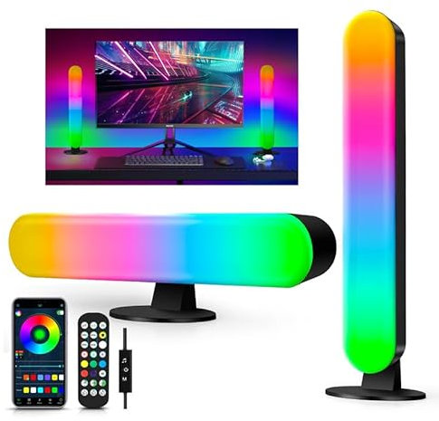 Smart LED Lightbar, Musik Sync RGB lightbar, USB Ambient Lampe led tv Hintergrundbeleuchtung, Dimmbare Leucht Gaming LED mit APP/Fernbedienung/USB Control für 24-45 Zoll Gaming, PC, TV Deko