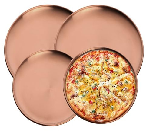 Buyer Star 4 platos de acero inoxidable, platos de acero inoxidable, platos de metal para ensalada de carne, platos de postre, platos de acero inoxidable, para camping, pícnic, cocina, barbacoas,