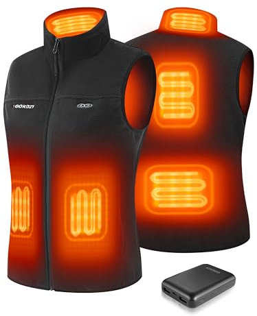 Gokozy Women heated vest,Polar fleece heated gilet for women Lightweight Warm heated body warmer for ladies