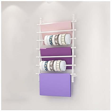 An der Wand montierter Schalständer, Seidenschalständer-Organizer, Kleiderständer, platzsparender Geschenkpapier-Organizer, Bandhalter für Blumenläden