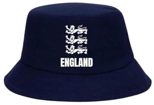 Fidra Navy Blue England Cotton 3 Lions Bucket Hat. Fast UK Post 58/59cm one Size fits All Small to XLarge. 48-72 Hour delivery