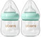 Oberni Glass Baby Bottle, Anti-Colic Newborn Baby Milk Bottles with Slow Flow Breast-Like Teat 120ml (Pack of 2), 0m+, Blue
