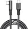 XAOSUN USB C to USB C 5M, 240W PD 3.1 Type C Charger Cable 90 Degree,Fast Charging USB C Data Cable (48V/5A),E-Marker 2.0 Chip for iPhone 16/15,MacBook,iPad,Laptop,Samsung Galaxy S23+,Pixel,Switch