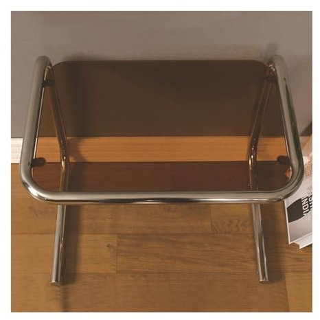 LHYGXFCL Couch Beistelltisch Sofa Seite Paar Designer Kreativ Edelstahl Mini Couchtisch Glas Einfache Metallecke Mehrere Regale Tische Ecktische Für Wohnzimmer