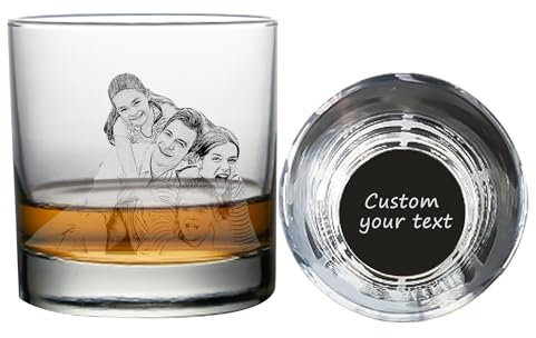 yrozvw Verre à whisky personnalisé Idée de cadeau pour les pères Verre à whisky personnalisé avec photo Cadeaux pour les pères,Verre à whisky original pour Noël et la fête des pères