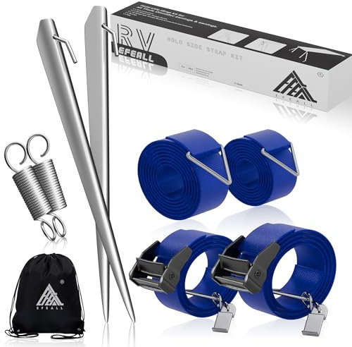 EFEALL Storm Band, set per tenda da sole Thule Omnistor, kit di cinghie laterali per tenda da sole, accessori per camper con fasce, blu