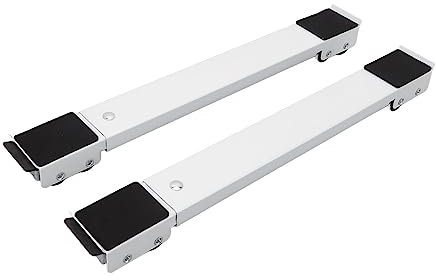 GEEKHOM Soporte para lavadora, 2 ruedas de transporte de muebles, soporte extensible para lavadora, secadora, frigorífico, congelador, armarios, color blanco