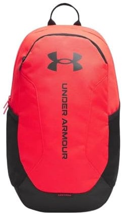 Under Armour Unisex Hustle Lite Backpack, strapazierfähiger Sportrucksack mit verschiedenen Fächern, wasserabweisende Sporttasche mit 2 Flaschenhaltern,Racer Red / / Black,OSFM