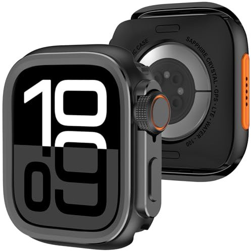 Metál Funda Compatible con Apple Watch 10 46mm,2 en 1 Funda Protectora Impermeable, Resistente a los Arañazos para Apple Watch Series 11/10 46mm, Protectora Smartwatch[Sin Protector de Pantalla]