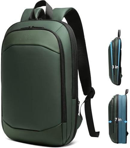 HEROIC KNIGHT Laptop Rucksack Herren Business Rucksack leicht 15.6 Zoll wasserdichter erweiterbarer Reiserucksack Handgepäck Arbeitsrucksack diebstahlsicherer Tagesrucksack für Büro Uni Reise-Grün