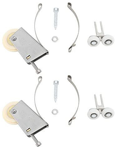 Gavigain Schiebetürrollen, 4 Stück, sanftes, leises Gleiten, Edelstahl, geräuschreduzierende Rollen für Kleiderschrank, Badezimmer, Küche, Zuhause und gewerbliche Nutzung (Cam Wheel)