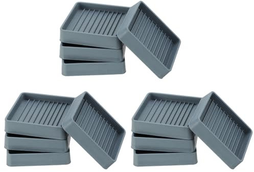 PATIKIL 2,5 Pouces Patins en Caoutchouc pour Meubles, 12 Paquets Patins de Meubles Antidérapants Carrés sous-Verres Anti-Dérapants Protège-Pieds de Meubles pour Lit Canapé Arrêts, Gris