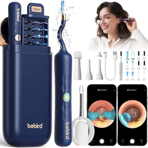 Bebird Otoscopio Digitale, 1920P HD Flessibile Pulizia Orecchie con Accessori di Ricambio Vari, Pulisci Orecchie con Telecamera Endoscopio con Verificatore/Cucchiaio/Pinze/Spatola per Adulti Bambini