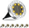 FIFlying 6 pezzi Luci Solari da Giardino, 8 LED Lampade Solare da Terra, Acciaio Inossidabile Bianco Caldo Faretti Sepolta Solari a Led da Esterno, per Prato, Vialetto, Marciapiede, Patio
