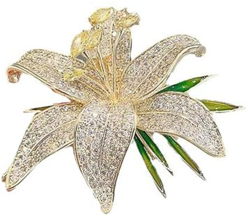 Lodoot Vintage Strass Lilien Brosche Künstlerische Lilien Brosche Charm für Damen und Mädchen eine Ergänzung zu jedem Ensembles Lilien-Brosche