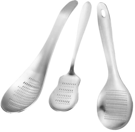 DECHOUS 3stücke Teiliges Edelstahl Knoblauch Ingwer-reibe- Verschleißfest Multifunktional Für Gemüsezerkleinerung Einfach Zu Reinigen Praktisches Küchenwerkzeug Für Kartoffeln Karotten