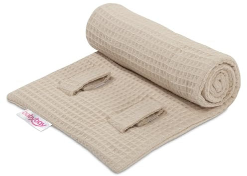 babybay Baby Schutz für Verschlussgitter Waffelpiqué (Made in EU) - Schutz für Verschlussgitter in vielen Farben, 100% Baumwolle, Oeko-Tex 100 (Sand)