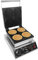1750W Waffeleisen, kommerzielles Waffeleisen, Temperatur- und Zeitregelung, Edelstahl, Zeitschaltuhr 0~5 Min, Temperaturbereich 50~300℃ für Restaurant Bäckerei Snackbar 4 runde Waffeln