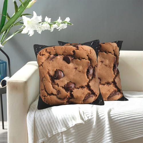 KKLWEGU Schokoladenkeks-Überwurf-Kissenbezüge, modern, dekorativ, für den Außenbereich, gemütlicher Bauernhaus-Kissenbezug mit verstecktem Reißverschluss, Heimdekoration, für Sofa, Couch, Schlafzimmer