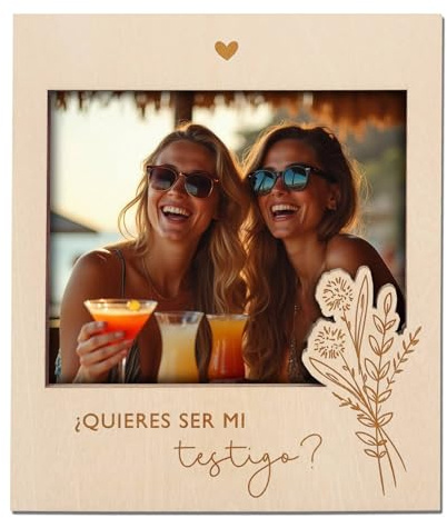 Joli Coon Marco para testigo, Quieres ser mi testigo, para foto juntos | Reverso magnético para frigoríficos y otras superficies metálicas, recuerdo decorativo para exponer