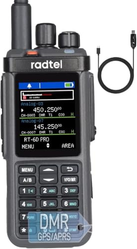 Radio Radtel RT-6D PRO DMR, GPS, APRS, 500.000 contatti, doppio slot di tempo, radio bidirezionale, walkie-talkie dual-band, livello 1+2, radio amatoriale, 1024 canali, ricarica di tipo C