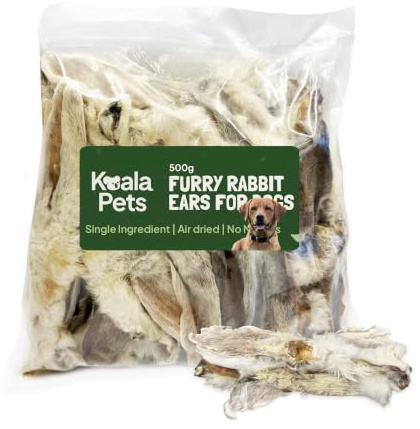 Rabbit Ears With Fur For Dogs 100% Natural Dog Treats Hypoallergenic (500G)