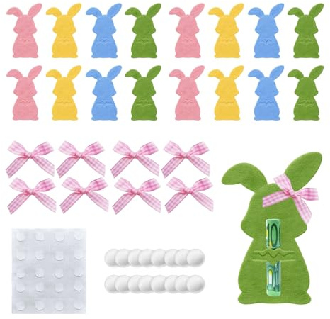16 Stück Geldgeschenk Ostern Hase aus Filz, Kreative Ostern Geschenke Bastelset für Kinder, DIY Geldgeschenke Verpackung, Bunte Osterhasen Deko Figur zum Befüllen & Aufhängen
