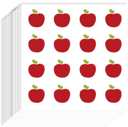 AHANDMAKER 192 Stück Apfel Sticker Rote Kleine Äpfel Selbstklebender Aufkleber Fruchtaufkleber Für Fotoalbum Kalender Scrapbook Bastelarbeiten Partydekoration Geschenktüten Briefumschläge Laptops