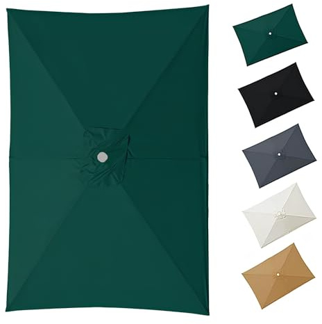 2m×3.0m Rectangulaire Auvent Housse De Rechange, Toile De Rechange Pour Parasol Pour 4/6/8 Baleines, Tissu De Rechange For Parasol De Jardin(Green,2.0x3.0m)