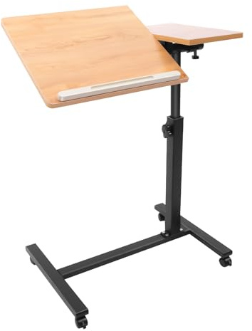 YIEMJS Betttisch Rollen Laptoptisch Höhenverstellbarer Beistelltisch Pflegetisch Mobiler Krankentisch Sofatisch Bett Klappbar neigbarer Tischplatte für Krankenbett Sofa Pflegebett