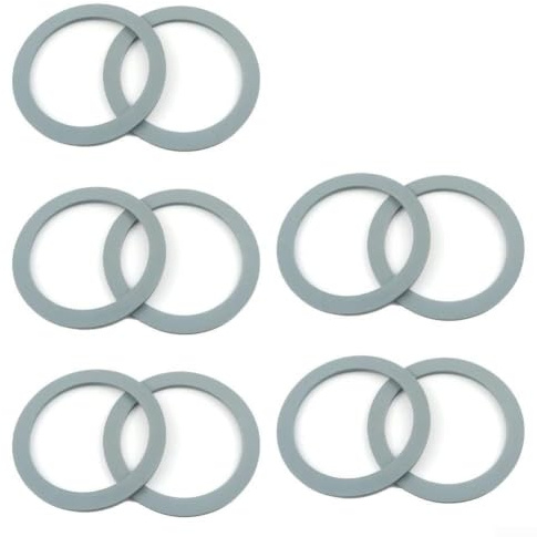 10pcs Rubber Sealing Gaskets for Oster Blender Replacement Parts - Elastic O-Ring Seal Kit for Jar Base Cap and Coupling Stud - Fits Most Mixer Models Excluding Pro - 6.6cm Outer Diameter Black