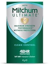 Mitchum Ultimate Men 48HR Protection Soft Solid Cream Stick Deodorant & Anti-Transpirant, Clean Control, 45 g
