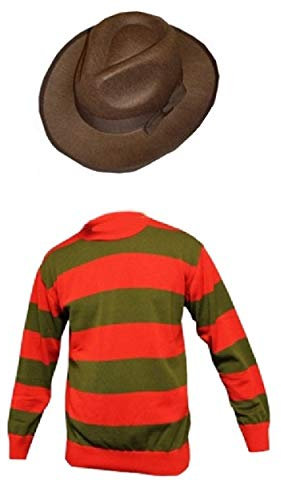 Herren Horror Halloween Verrücktes Kleid Kostüm Hut, Pullover, Set
