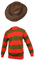 Herren Horror Halloween Verrücktes Kleid Kostüm Hut, Pullover, Set