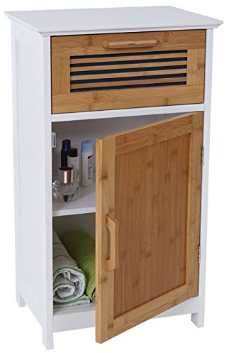 Mendler Kommode HWC-A85, Badezimmerkommode Badschrank Bambus, MVG-Zertifiziert 71x40x31cm weiß
