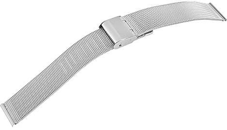 Excellanc-Uhrenarmband Ersatz Meshband Edelstahl Hakenverschluss Breite 16-24 mm