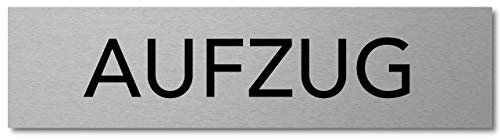 Interluxe Türschild Aufzug Aluminium 200x50mm Schild aus Aluminium Hinweisschild für Besucher, Gäste, Mitarbeiter, Kunden