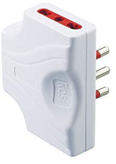 Tripla extrapiatta 10/16A bianco