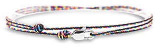 Adjustable Wrap Surfer Bracelet Women & Men - Thin String Bracelet with Snap Hook - Nautical Maritime Beach Jewelry - Handmade & Waterproof - Birthday Gift for Him - U (Dark Retro Silver)