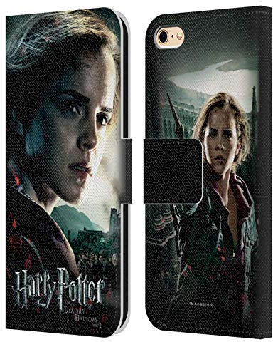 Offizielle Harry Potter Hermione Granger Deathly Hallows VIII Leder Brieftaschen Handyhülle Hülle Huelle kompatibel mit Apple iPhone 6 / iPhone 6s