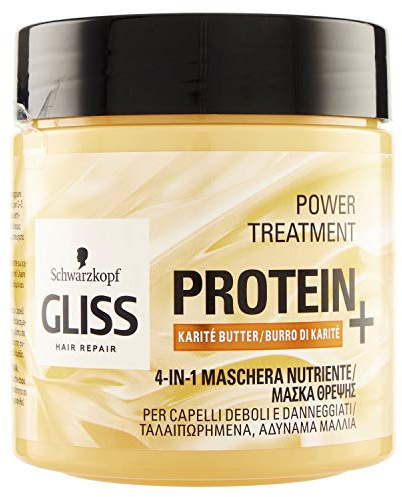 Schwarzkopf Gliss 4-in-1 Sheabutter Proteinmaske für Trockenes Haar, 400 ml