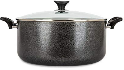 Professional Non Stick Stock Pot Casserole Pan Twin Handles with Tempered Glass Lid (30cm)