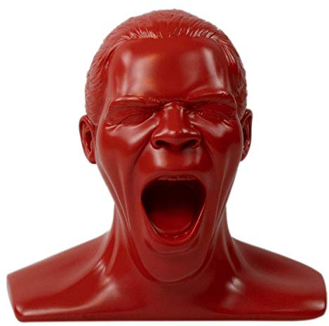 OEHLBACH Scream Unlimited Plus - exklusiver Kopfhörerständer in Form des legendären Oehlbach-Kopfes - Optimale Aufbewahrung von größeren Over-/On-Ear Kopfhörer (Made in Germany) Handmade - Feuerrot