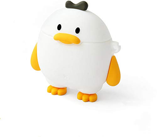 Kompatibel mit Airpods Fall, niedlichen Cartoon Charakter Silikon Air Pod lustige Abdeckung, Kawaii Fun coole Schlüsselbund Design Haut, Fashion Cases (AirPods 1/2, Fat Duck)