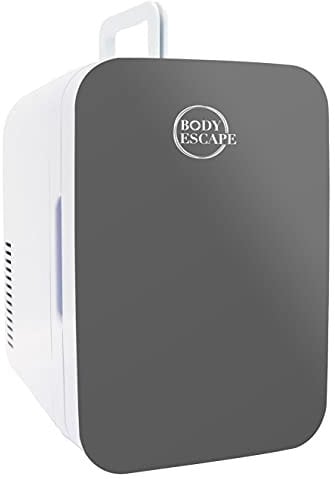 Body Escape Mini Fridge For Skincare & Make-Up - Glass Door Beauty Mini Fridges - Birthday Gifts For Her Skin Care - Portable, Compact, Small & Quiet Skincare Fridge For Makeup - 6L Grey