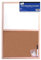 JMS we create smile - Wooden Corkboard/Whiteboard with String & Push Pins | Noticeboard for Home, School, Office (Split Cork/Dry Wipe Board, 400 x 600 mm)