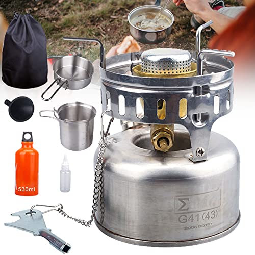 Aocay Portable Kocher, Camping Benzin Brenner Mini Campingherde, Tragbar Benzinkocher mit Aufbewahrungstasche für Camping Picknick Wandern Trekking, Kraftstoffverbrauch: 150ml/h