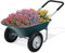 GYMAX Gartenschubkarre 75 Liter Volumen mit 2 Luftreifen, Schiebkarre Transportkarre mit Griff, Bauschubkarre bis 100 kg belastbar, 65 x 145 x 65 cm (Grün)