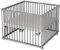 Sämann Laufgitter faltbar 100x100 cm mit Matratze - PREMIUM - stufenlos höhenverstellbar - Laufstall klappbar - Baby Buche grau