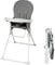 Bambisol Chaise Haute Bébé Pliable Fixe | Ultra Compacte et Légère, Tablette Amovible Réglable | Grise